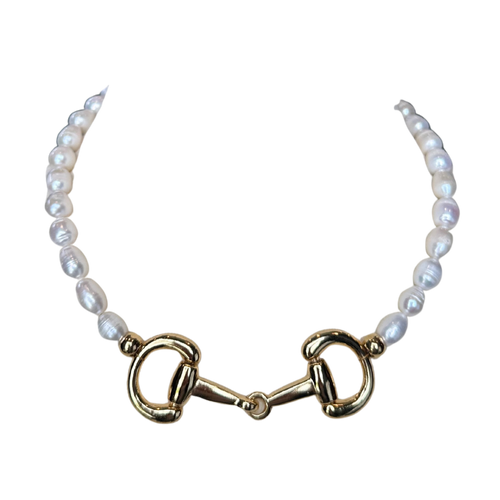Snaffle Bit Pearl Necklace