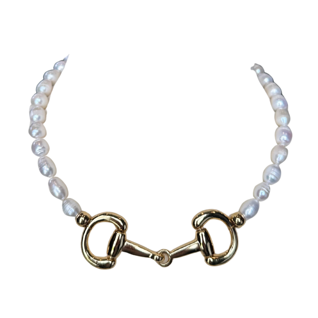 Snaffle Bit Pearl Necklace