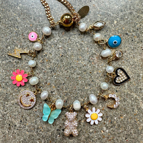 Charm + Pearl Bracelet