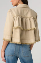 Load image into Gallery viewer, 3/4 Sleeve Frayed Flounce Jacket