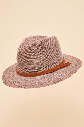 Natalie Cotton Mix Brimmed Hat in Plum