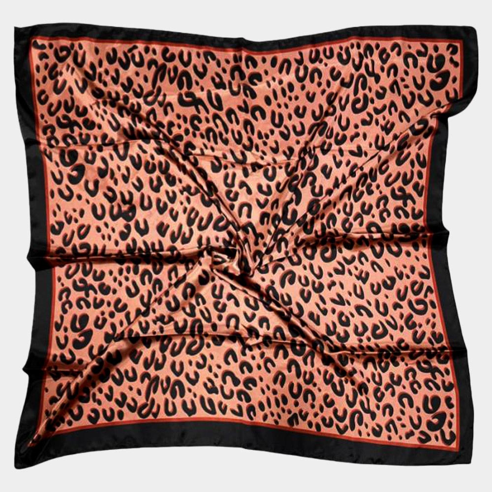 Leopard Silk-feel Scarf