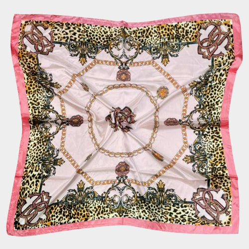 Abstract Leopard Silk-feel Scarf