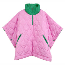 Load image into Gallery viewer, Quilted Puffer Poncho - ONE SIZE