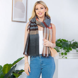 Plaid Poncho Scarf