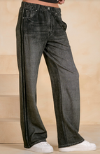 Load image into Gallery viewer, Faux Denim Track Pants
