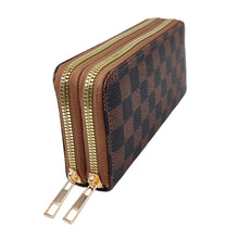 Load image into Gallery viewer, Vegan Leather Checkered Long Wallet (+)