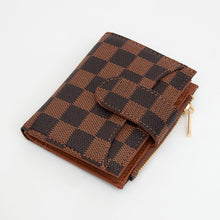 Load image into Gallery viewer, Vegan Leather Checkered Fold Wallet