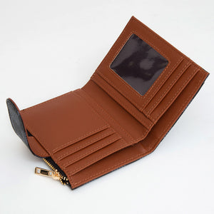 Vegan Leather Checkered Fold Wallet
