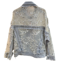 Load image into Gallery viewer, Sheer Lace Denim Jacket