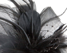 Load image into Gallery viewer, Black Bow Fascinator