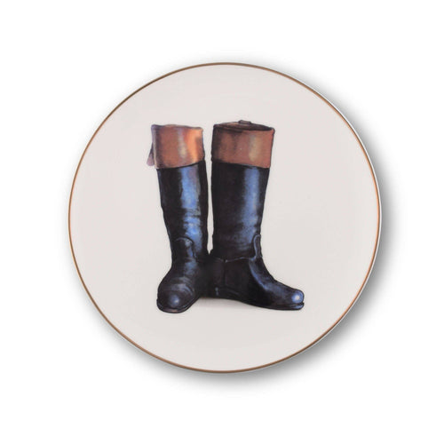 Wellington Riding Boot Bone China Salad Plate