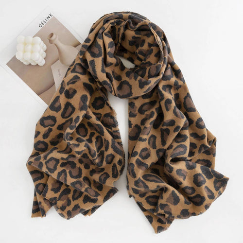 Large Leopard Print Scarf