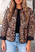 Load image into Gallery viewer, Leopard Quilted Button Front Jacket