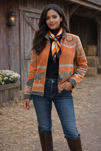 Load image into Gallery viewer, Orange Gallop Zipper Sweater