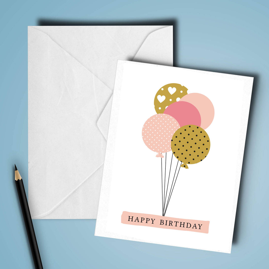 Gold Happy Birthday Card