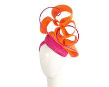 Load image into Gallery viewer, Orange + Fuchsia Fillies Fascinator