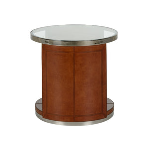 Craftsman Leather Side Table