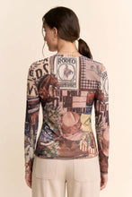 Load image into Gallery viewer, Western Collage Mesh Top