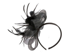 Load image into Gallery viewer, Black Bow Fascinator