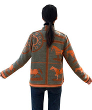 Load image into Gallery viewer, Orange Gallop Zipper Sweater