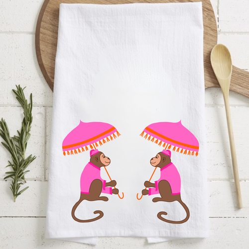 Preppy Monkeys Tea Towel