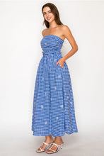 Load image into Gallery viewer, Azure Lace Strapless Maxi