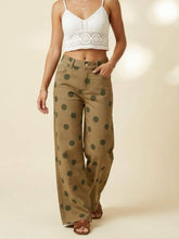 Load image into Gallery viewer, Polka Dot Straight Leg Jeans